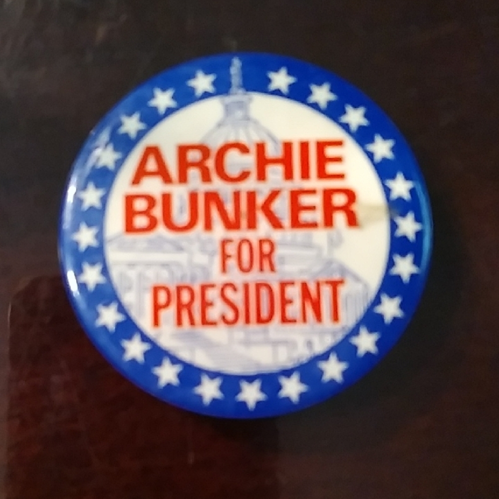 Archie Bunker For President Pin - Red, White & Blue